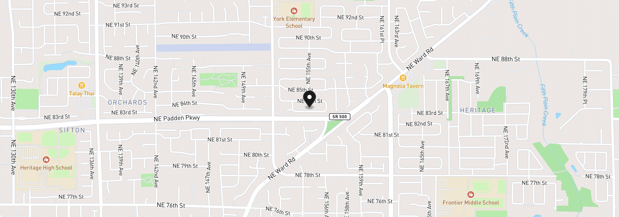 Map showing the location of 15500 NE 83rd St, Vancouver, Wa 98682