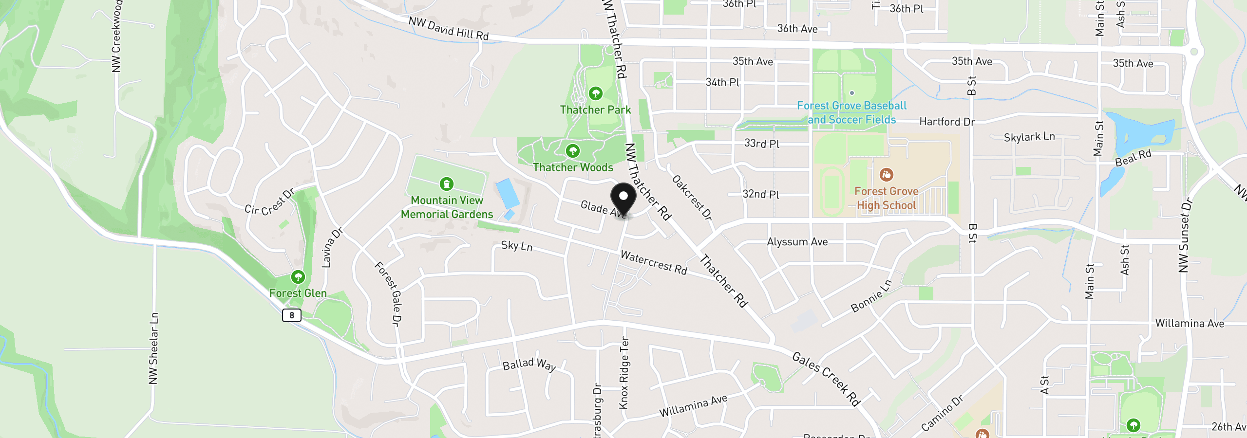 Map showing the location of 3246 Butte Dr, Forest Grove, OR 97116