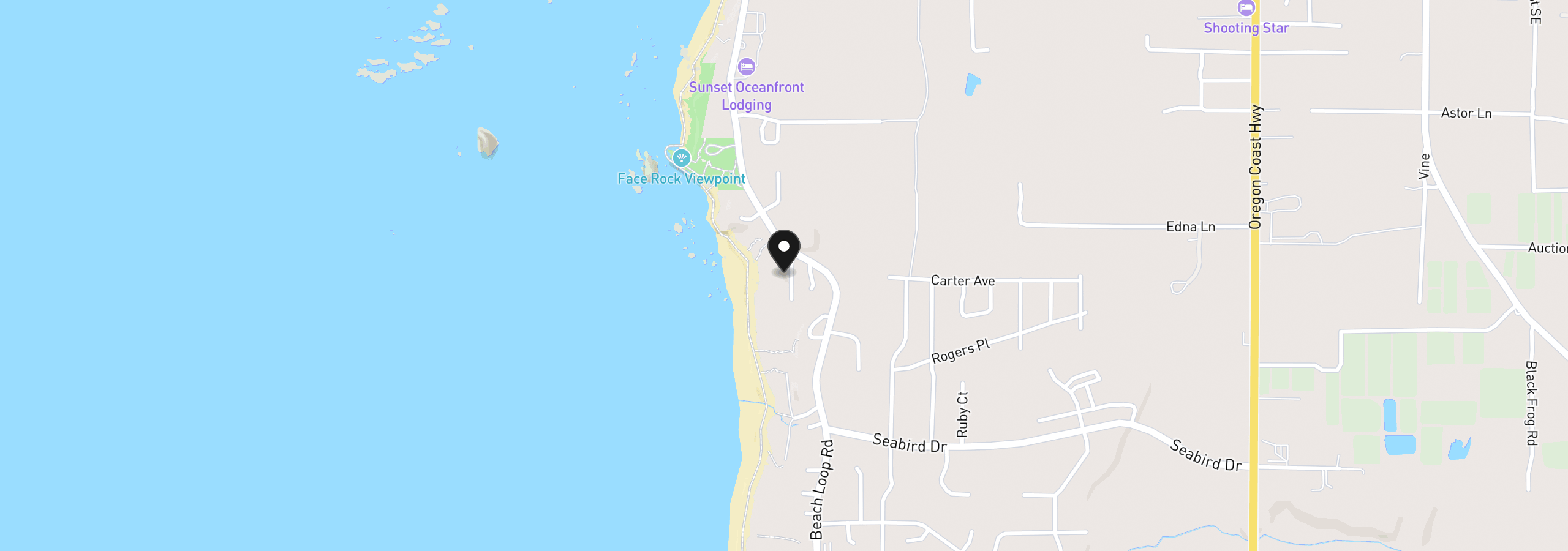 Map showing the location of Whale Watch Way 602, Bandon, OR 97411