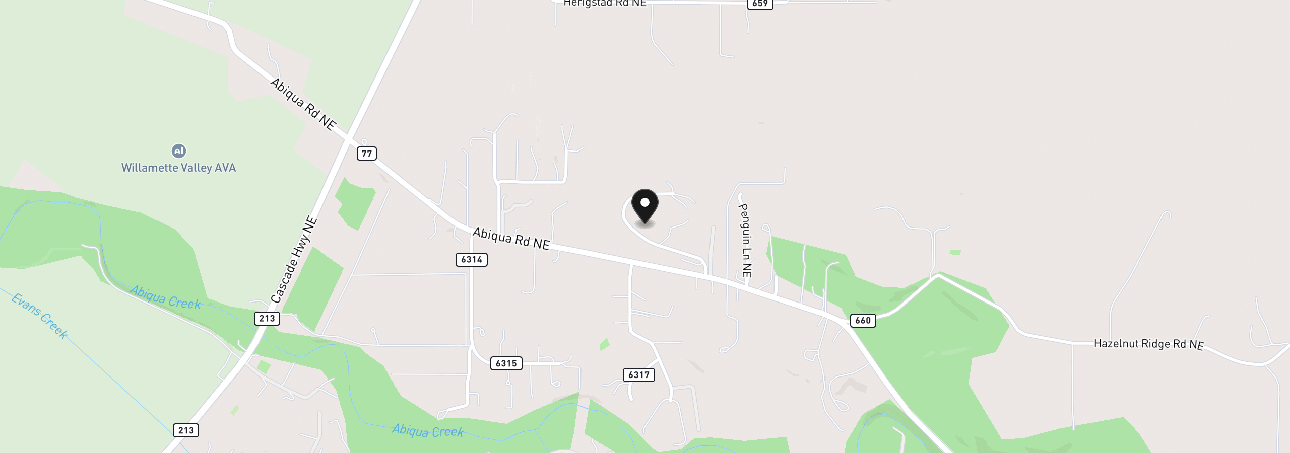 Map showing the location of 7182 Elmer Ct NE, Silverton, OR 97381