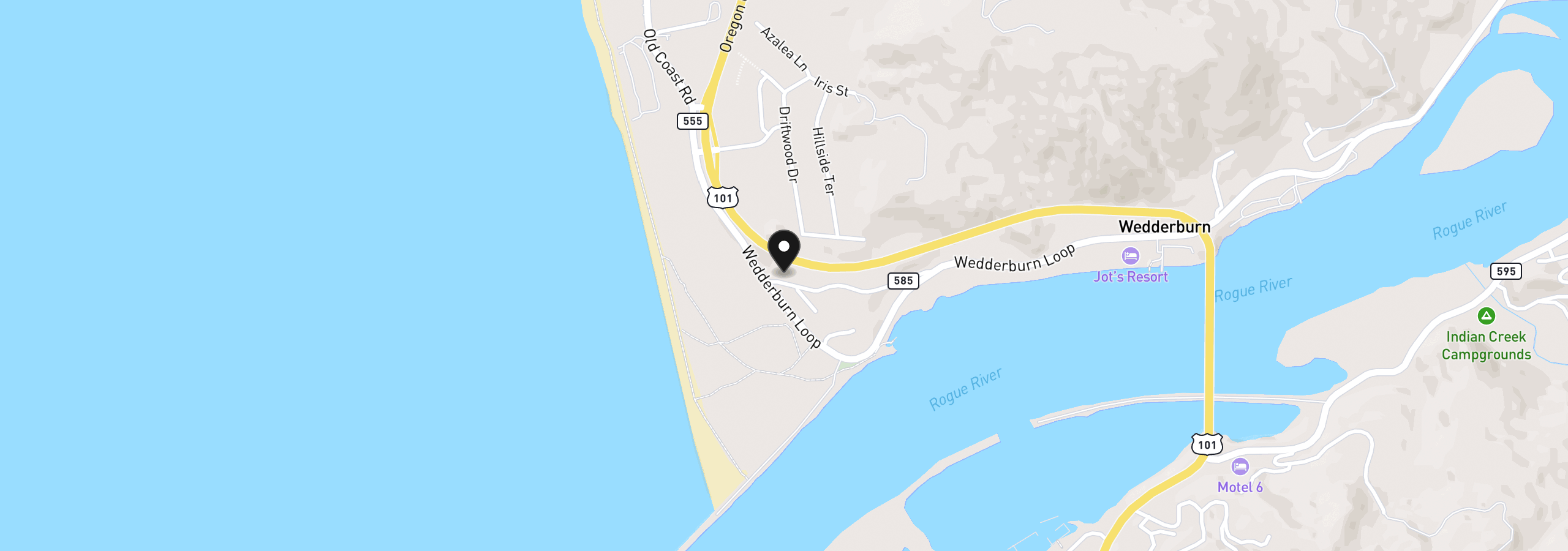 Map showing the location of 94017 Doyle Point Rd, Gold Beach, OR 97444