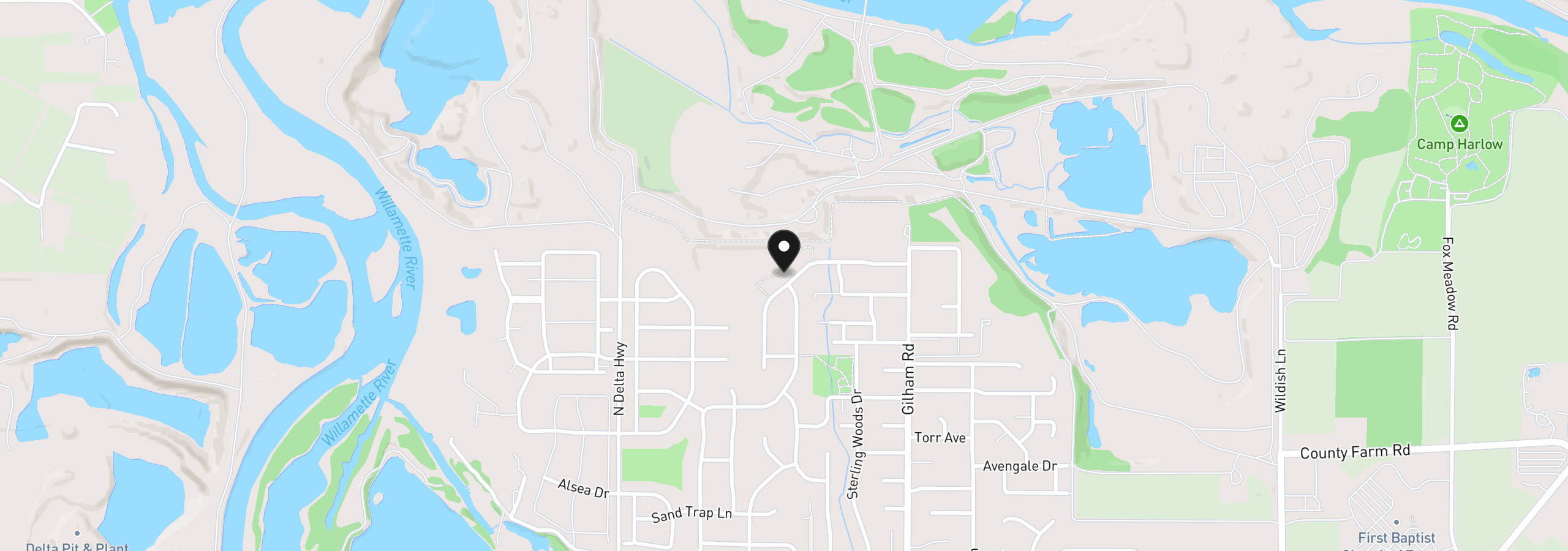 Map showing the location of 3910 Mirror Pond Way, Eugene, OR 97408