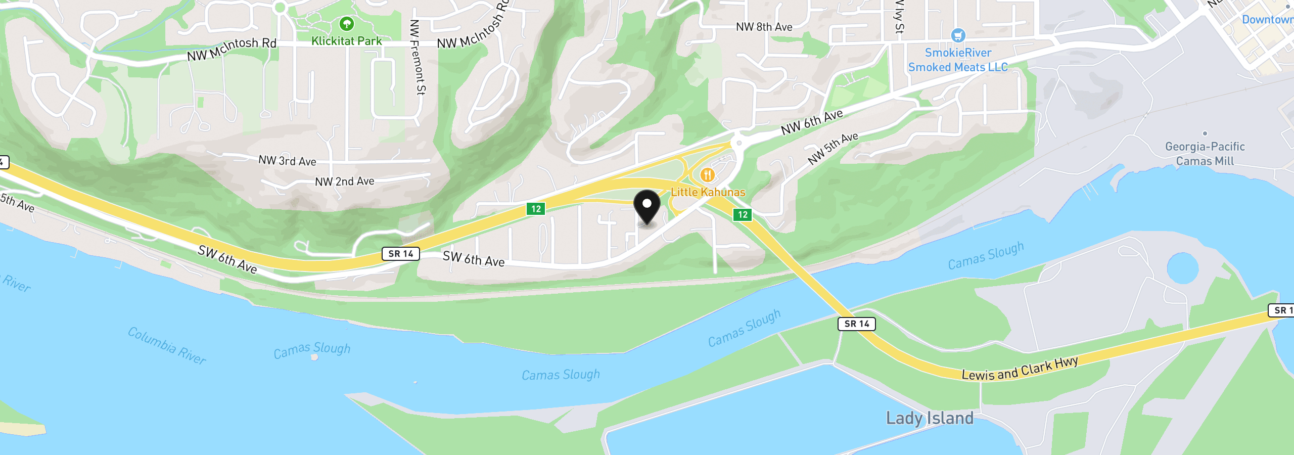 Map showing the location of 636 SW Sierra St, Camas, Wa 98607