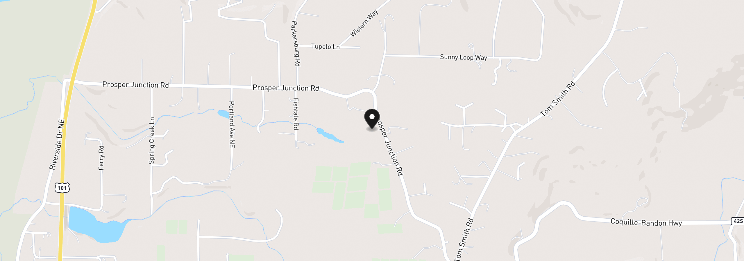 Map showing the location of 56054 Prosper Junction Rd, Bandon, OR 97411