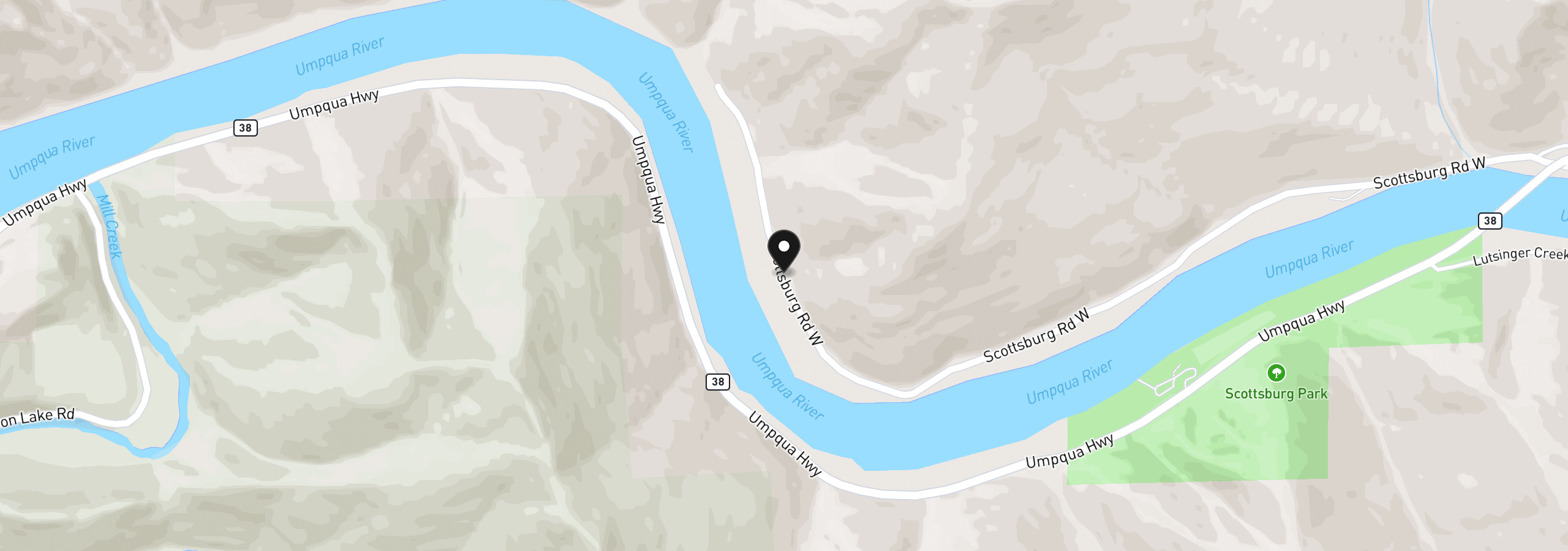 Map showing the location of 1958 Scottsburg West Rd, Scottsburg, OR 97473