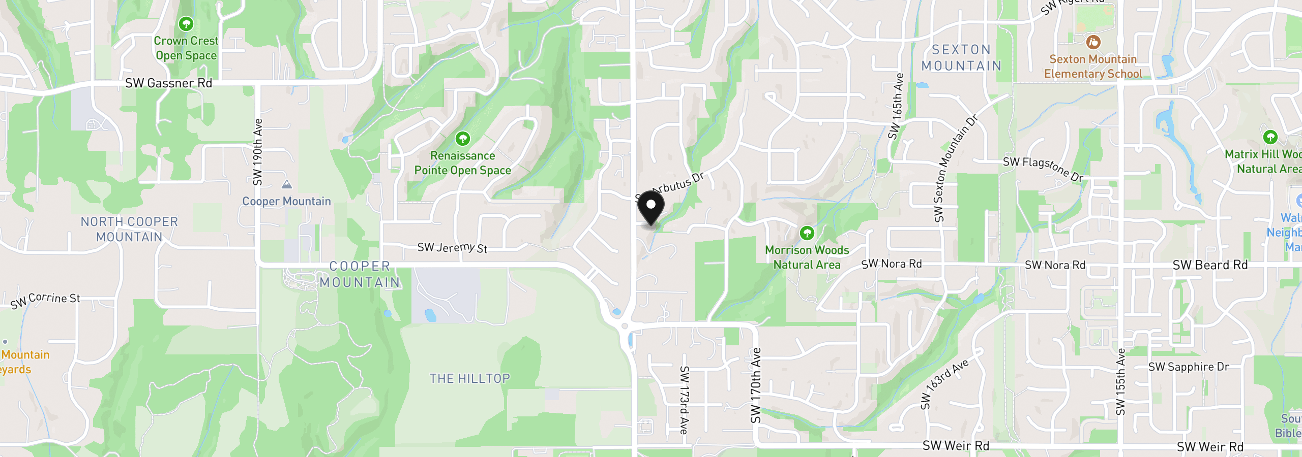 Map showing the location of 17446 SW Hoodoo Ct, Beaverton, OR 97007