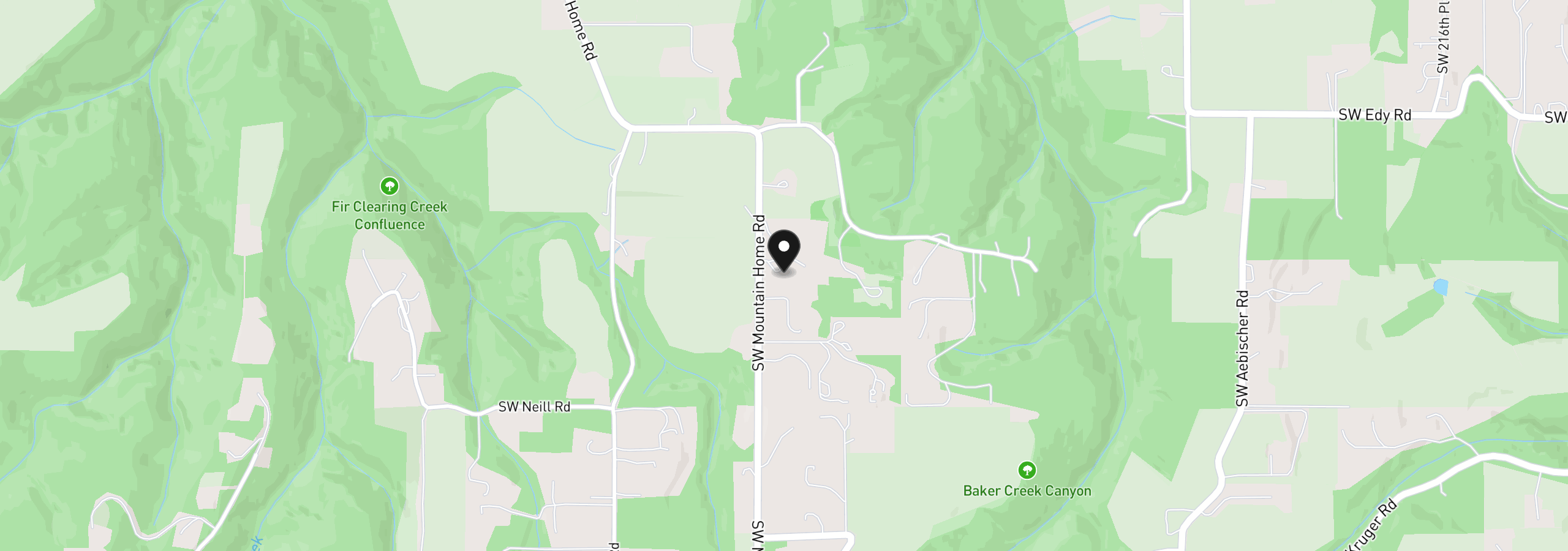 Map showing the location of 21550 SW Mountain Home Rd, Sherwood, OR 97140