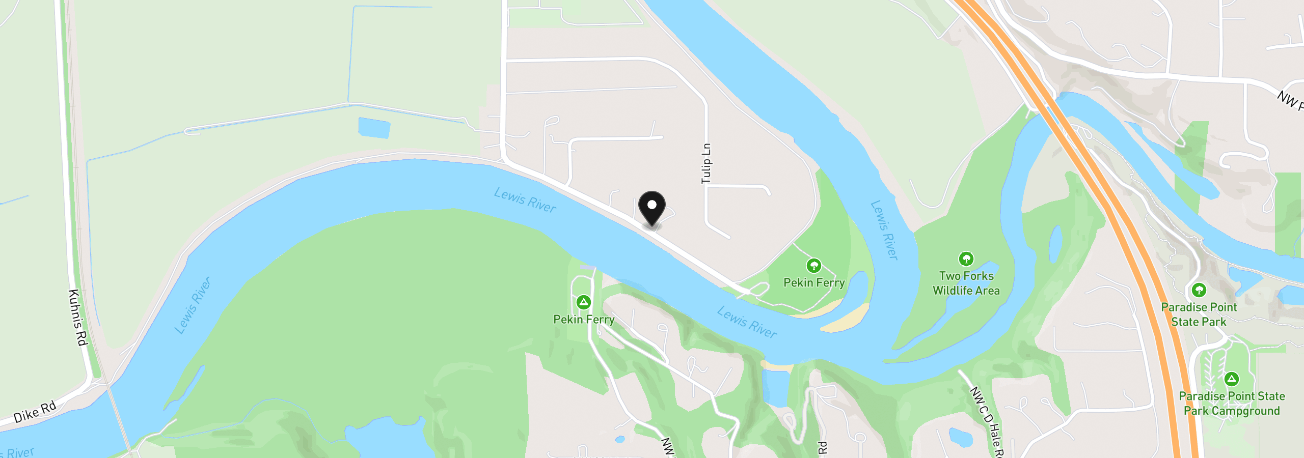 Map showing the location of 1242 S Pekin Rd, Woodland, Wa 98674