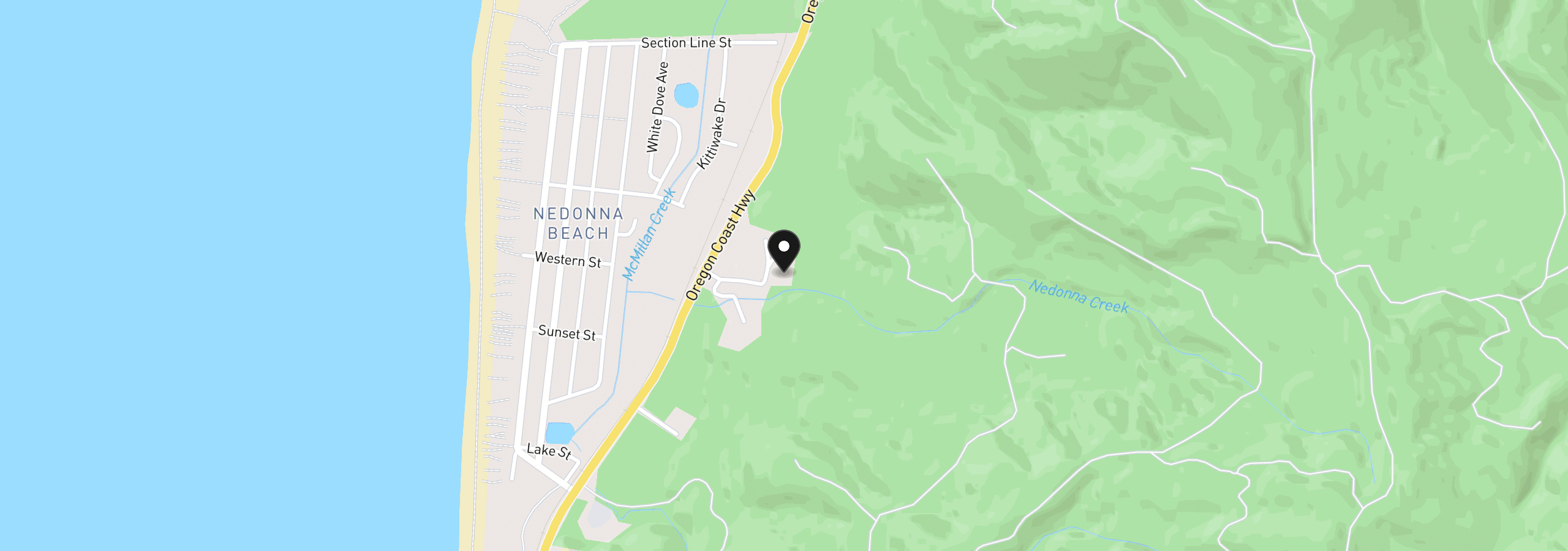 Map showing the location of 9675 Scenic View Dr, Rockaway Beach, OR 97136