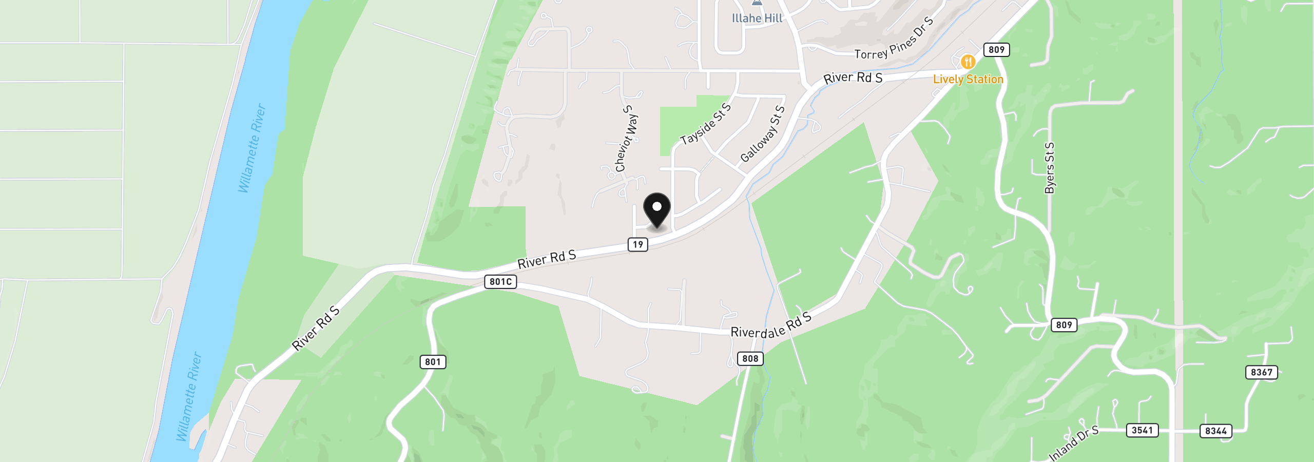 Map showing the location of 4114 Illahe River Ct S, Salem, OR 97302