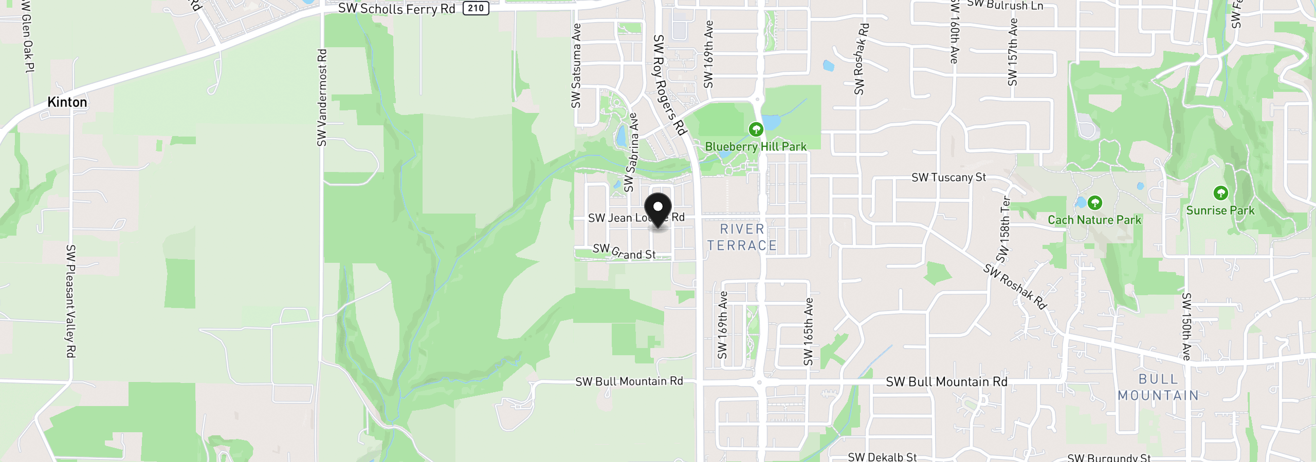 Map showing the location of 13852 SW 172nd Ave, Tigard, OR 97140