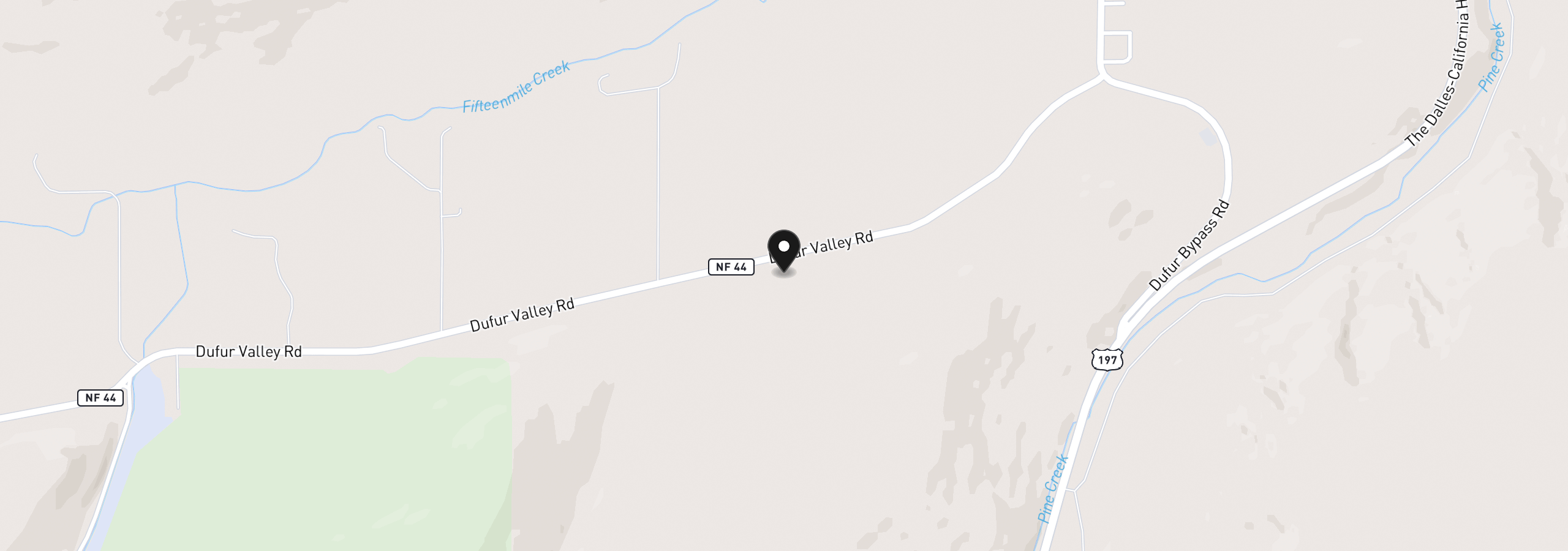 Map showing the location of 83528 Dufur Valley Rd, Dufur, OR 97021