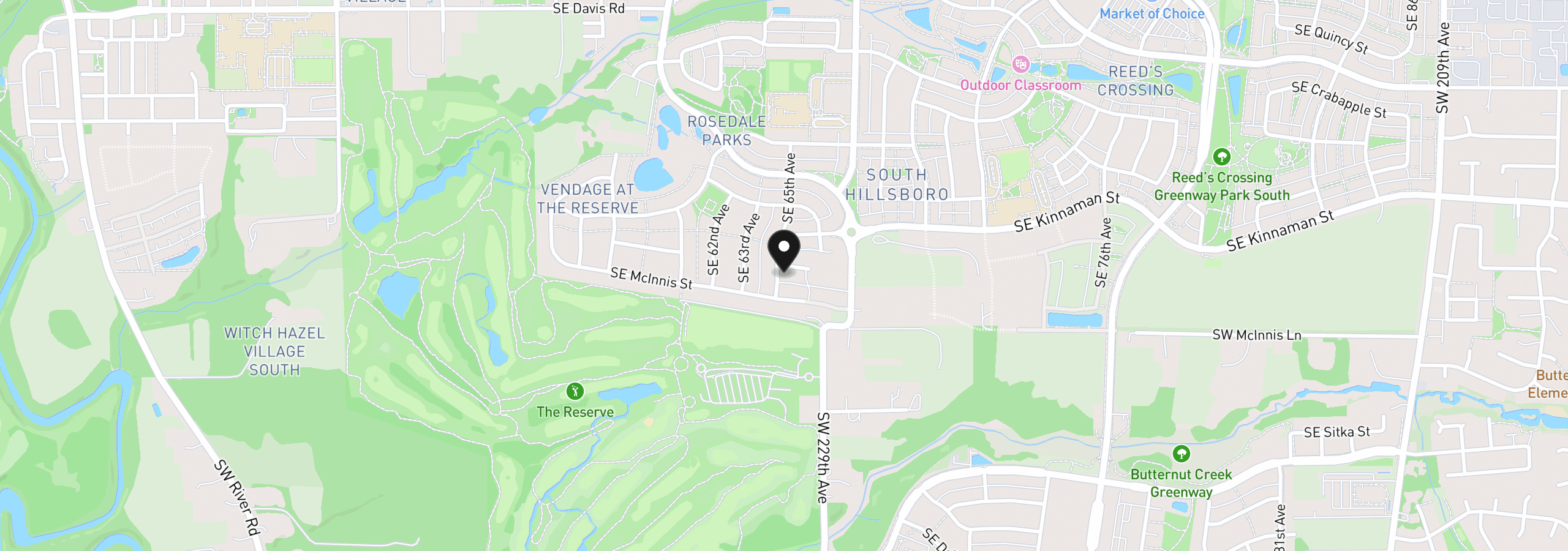 Map showing the location of 6518 SE Silvergrass St, Hillsboro, OR 97129