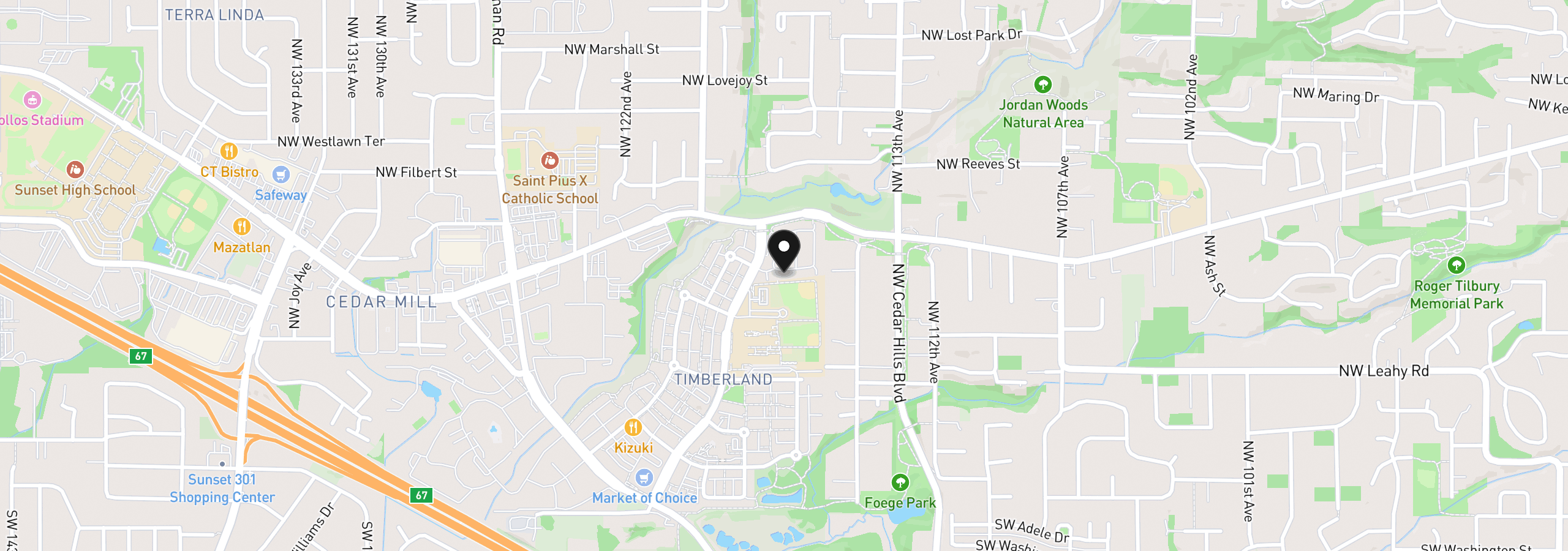 Map showing the location of 712 NW 118th Ave 103, Portland, OR 97229