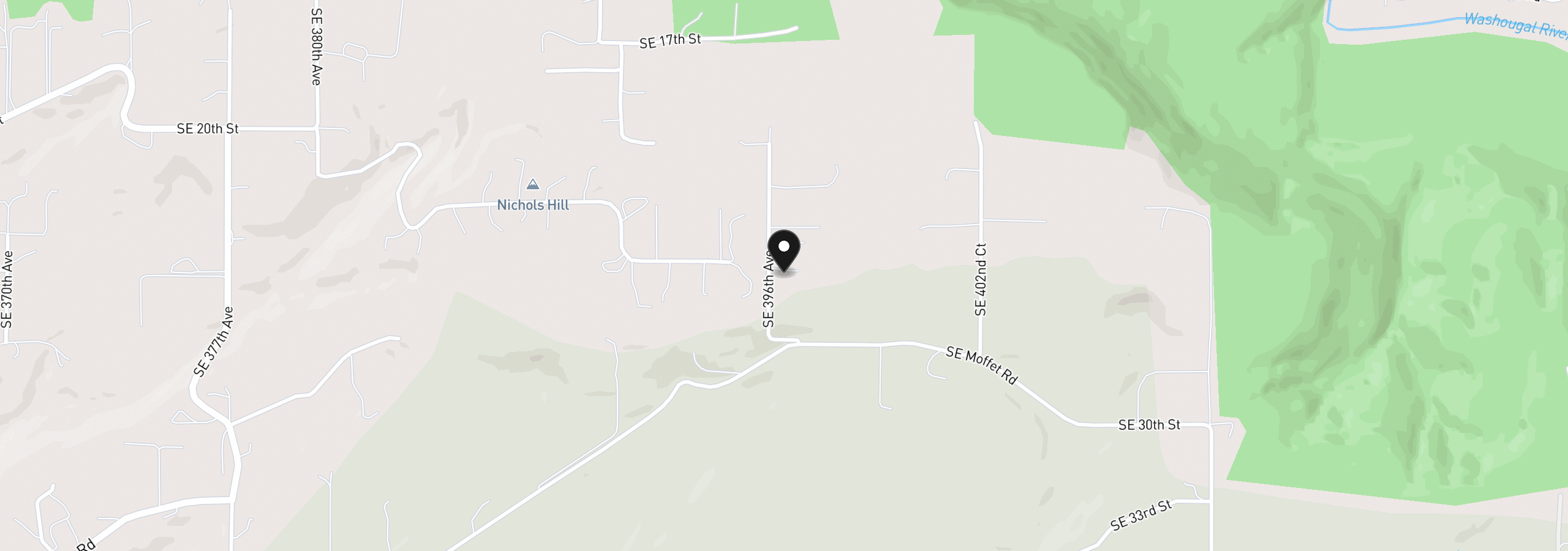 Map showing the location of 2501 SE 396th Ave, Washougal, Wa 98671