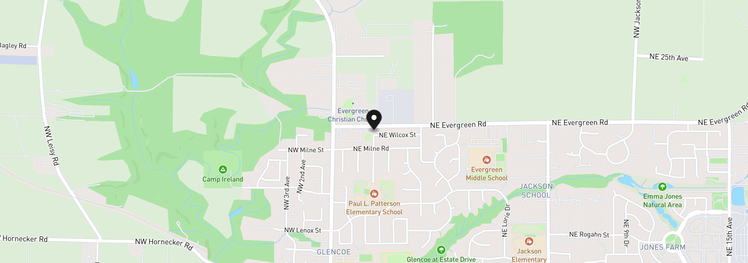Map showing the location of 229 NE Wilcox St, Hillsboro, OR 97124