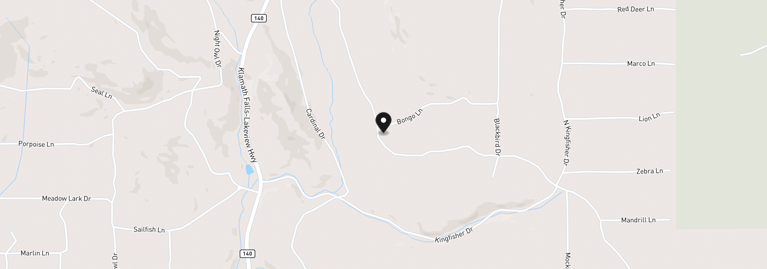Map showing the location of Hummingbird Dr 1, Bonanza, OR 97623