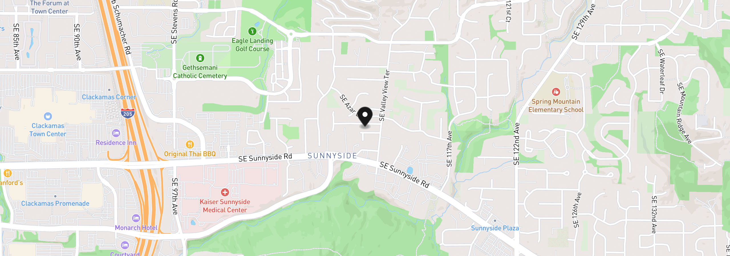 Map showing the location of 11221 SE Vernazza Ln, Happy Valley, OR 97086