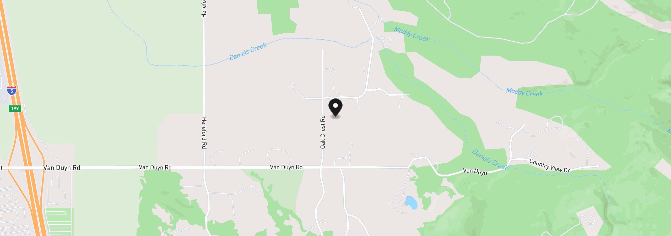 Map showing the location of 33685 Van Duyn Rd, Eugene, OR 97408