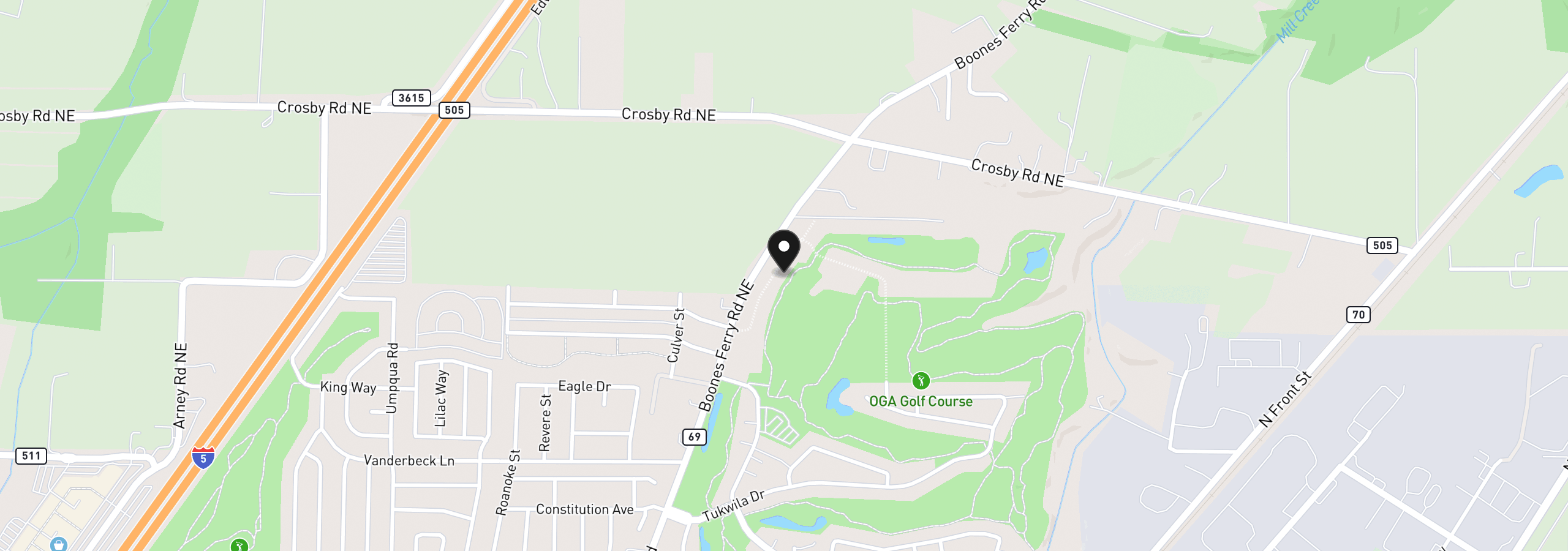 Map showing the location of 3244 Nightingale Dr, Woodburn, OR 97071