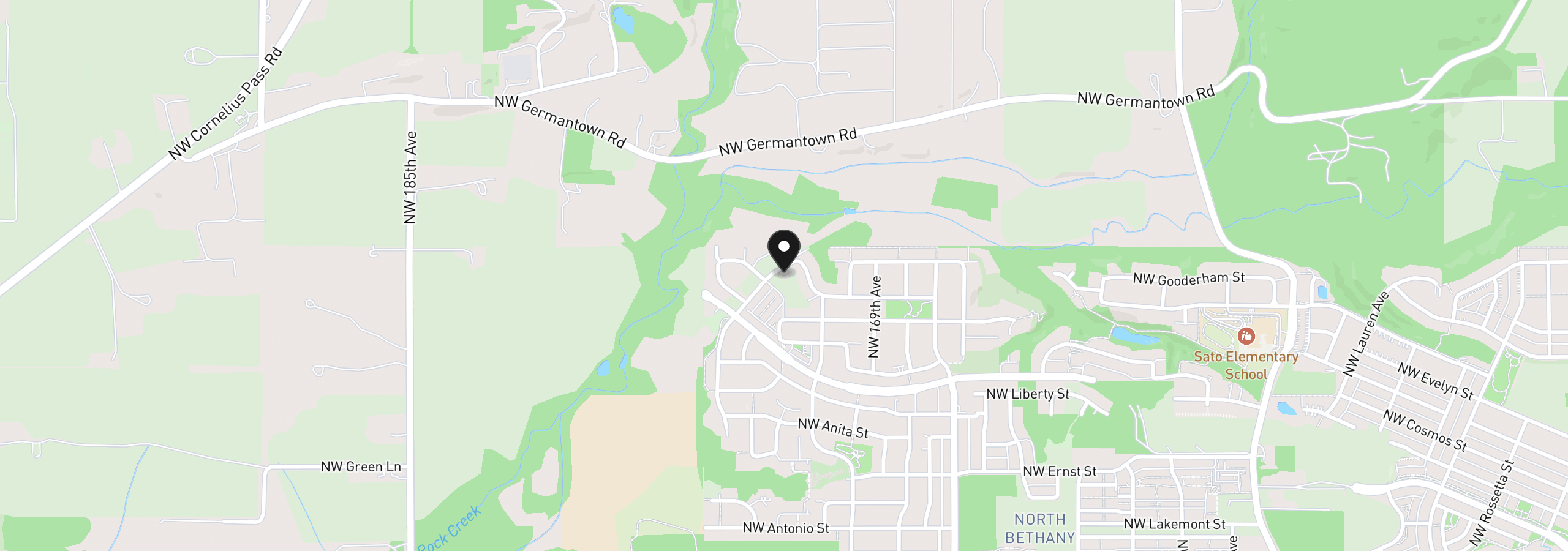 Map showing the location of 17230 NW Catalpa St, Portland, OR 97229