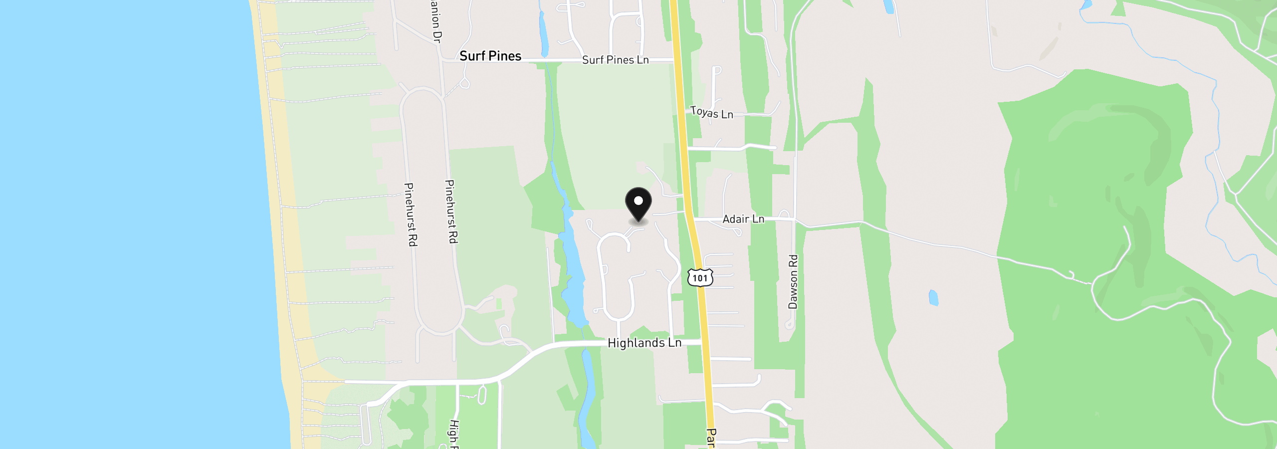 Map showing the location of 88864 Blue Heron Rd, Gearhart, OR 97138