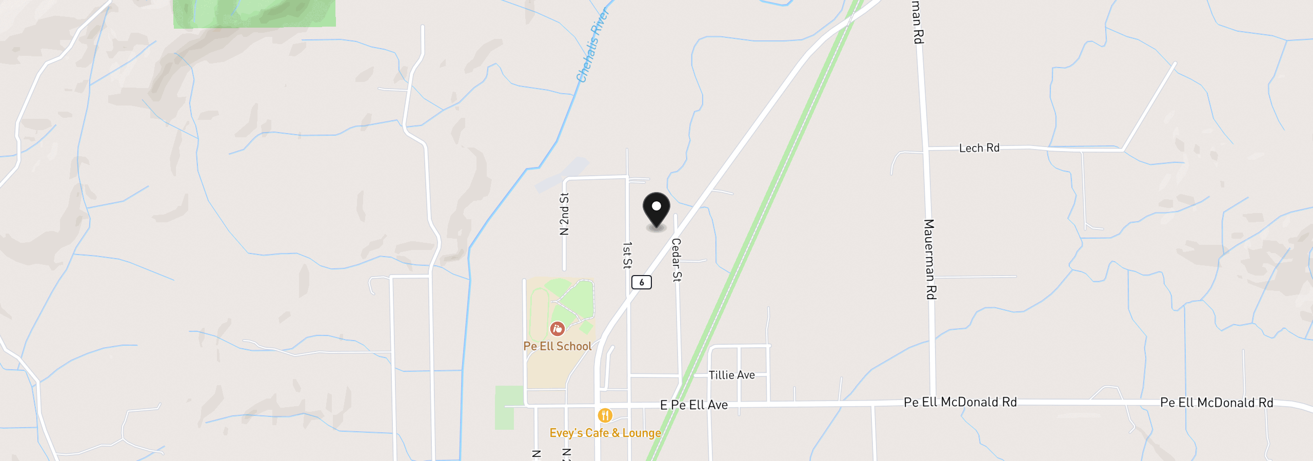 Map showing the location of 220 Chris Rd, Pe Ell, Wa 98572
