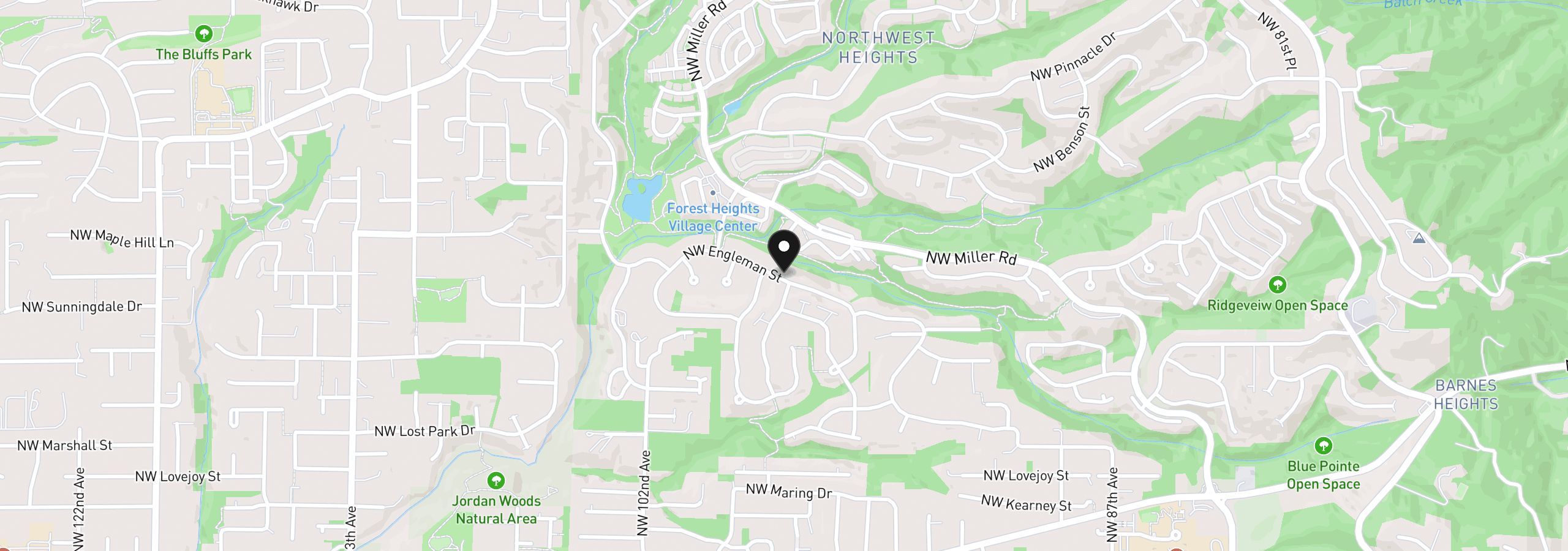 Map showing the location of 9739 NW Engleman St, Portland, OR 97229