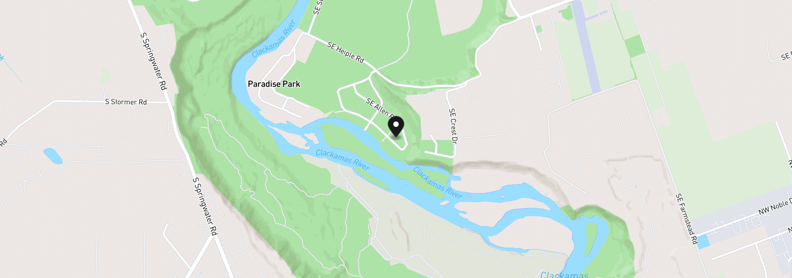 Map showing the location of 29030 SE Woods Rd, Eagle Creek, OR 97022