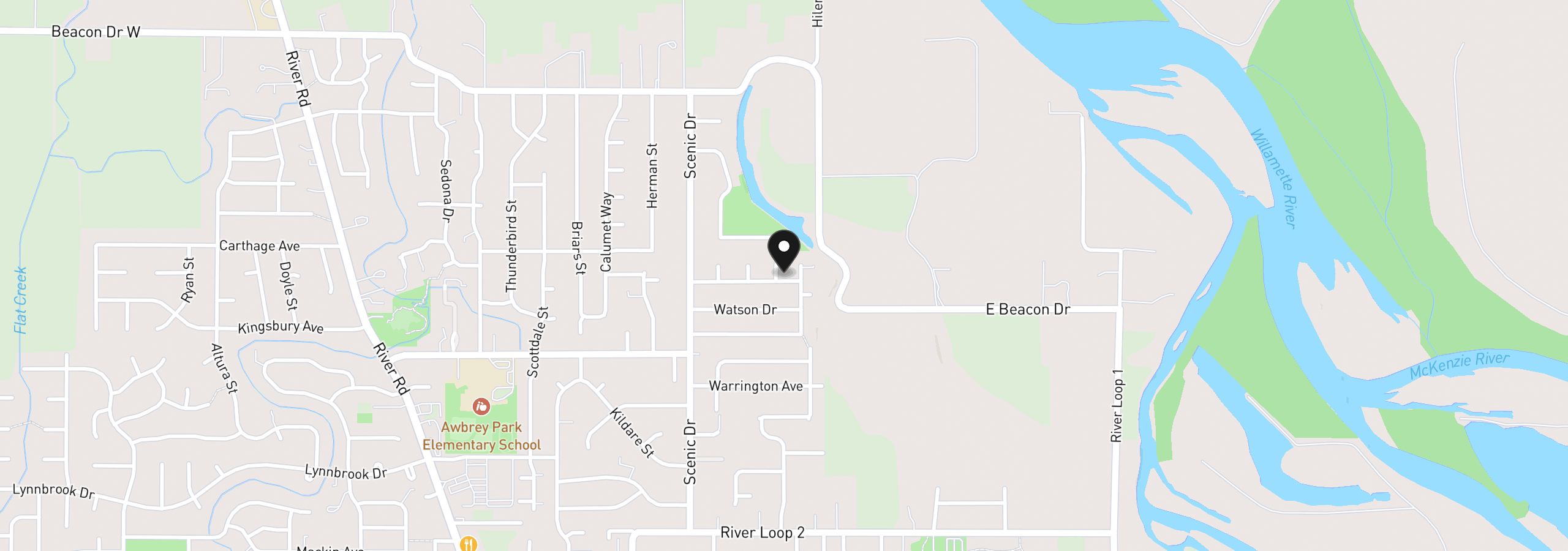 Map showing the location of 4417 Wendover St, Eugene, OR 97404