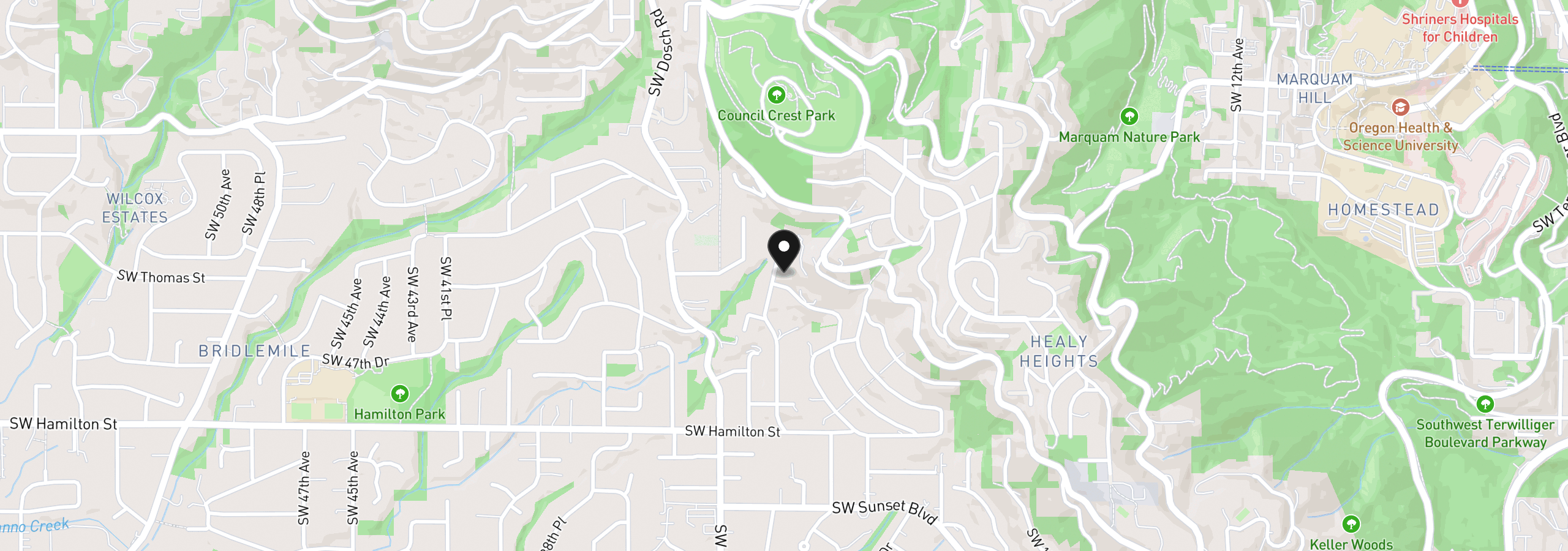 Map showing the location of 4014 SW Altadena Ave, Portland, OR 97239