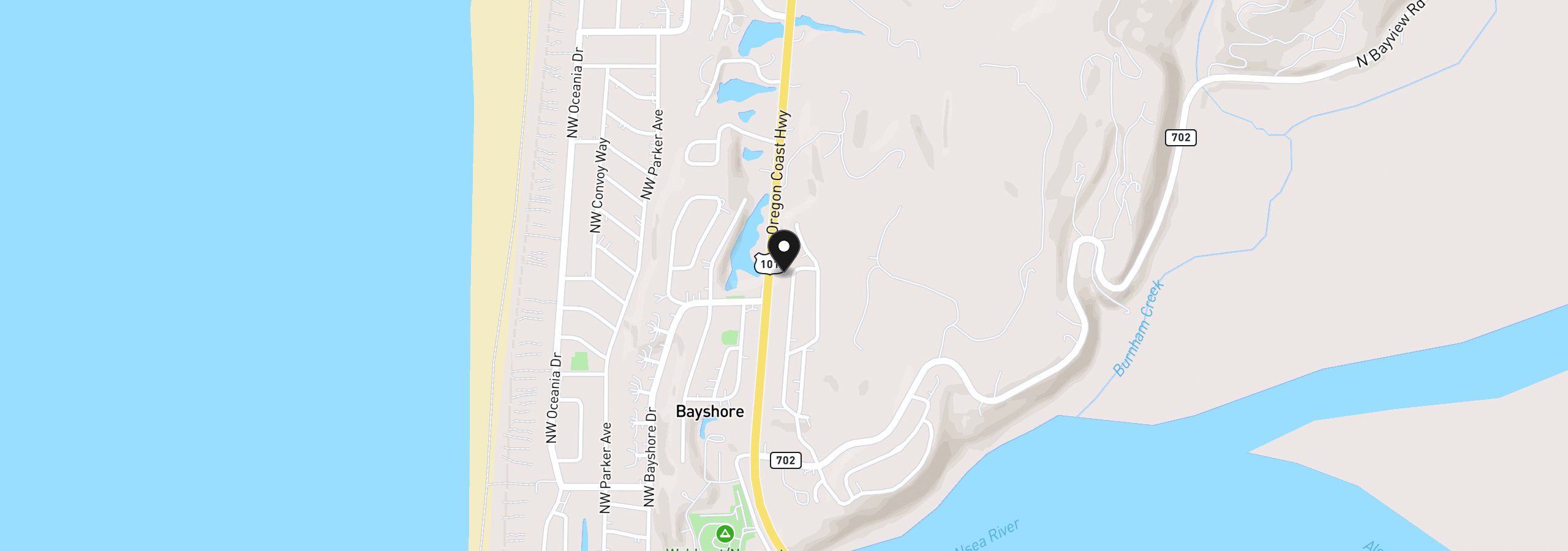 Map showing the location of 2118 NW Viewridge Dr, Waldport, OR 97394