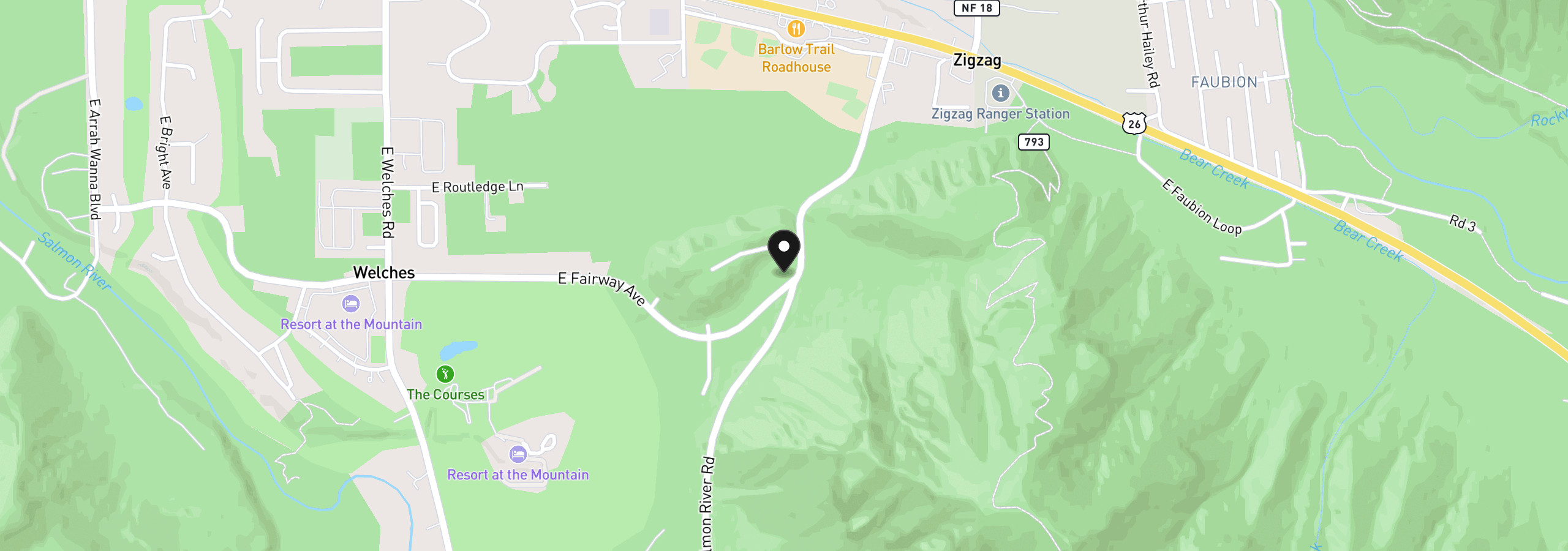 Map showing the location of 69555 E Fairway Ave, Welches, OR 97067