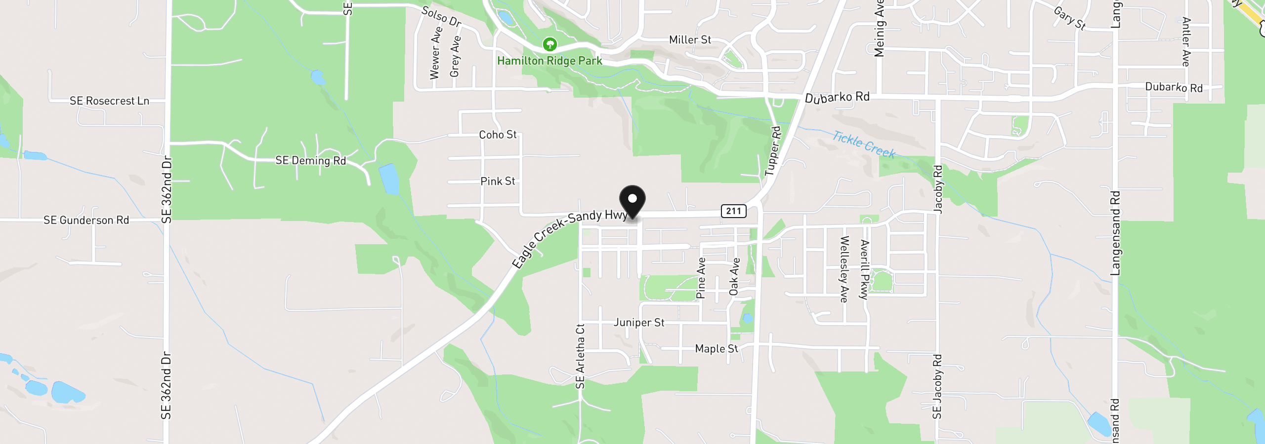 Map showing the location of 37989 Killarney St, Sandy, OR 97055