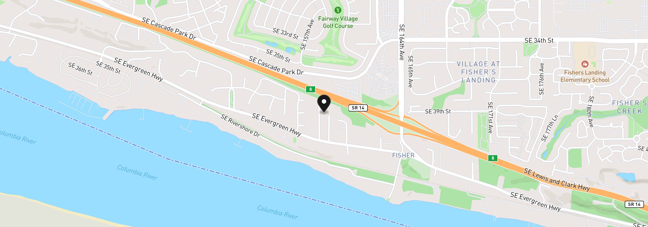 Map showing the location of 3911 SE 157th Ave, Vancouver, Wa 98683