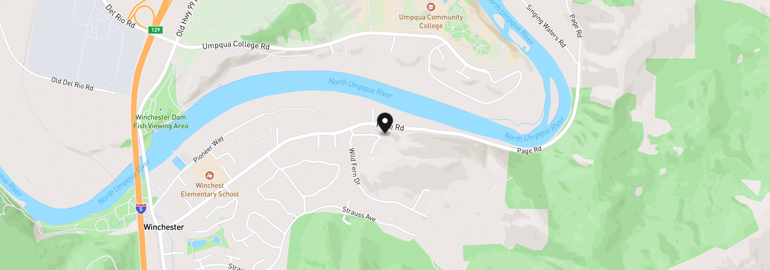 Map showing the location of 214 Gray Squirrel Ct, Winchester, OR 97495