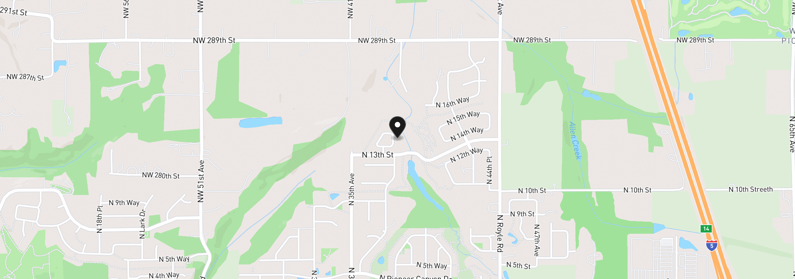 Map showing the location of 1326 N Kalani Loop Lot 68, Ridgefield, Wa 98642