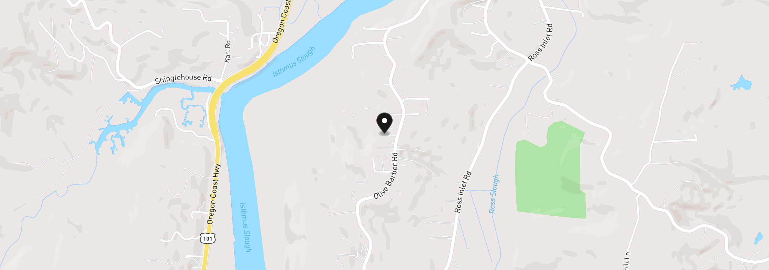Map showing the location of 62356 Olive Barber Rd, Coos Bay, OR 97420