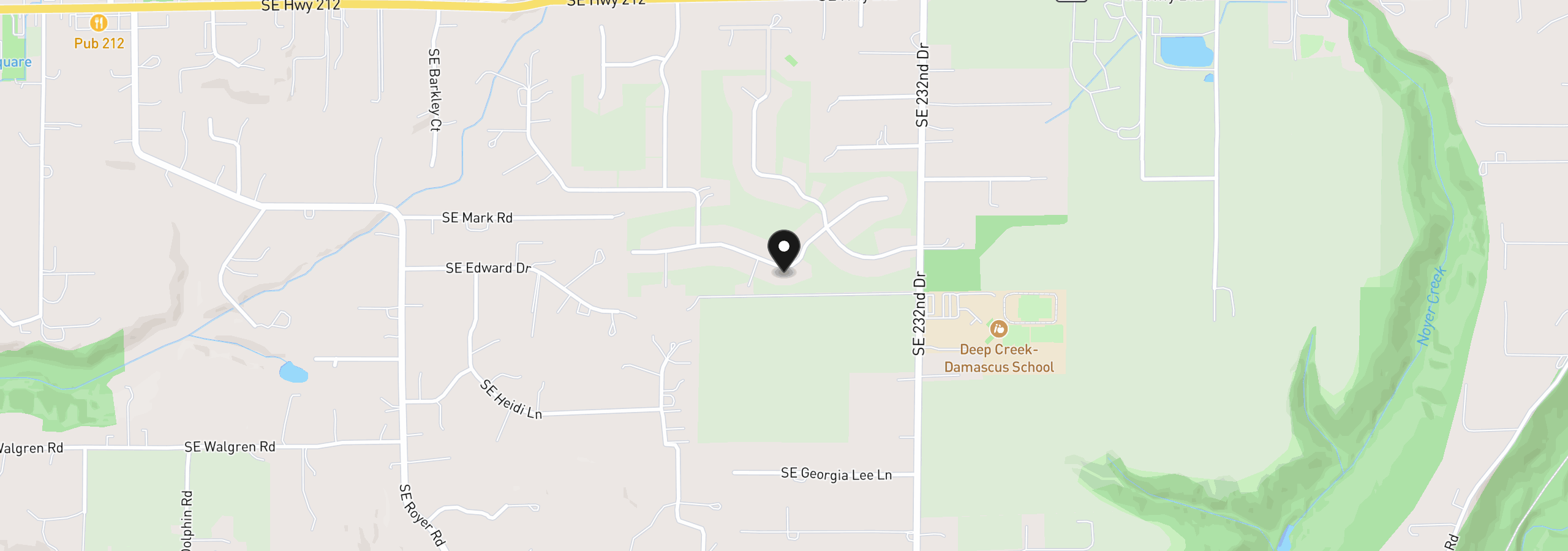 Map showing the location of 22735 SE Naomi Dr, Damascus, OR 97089