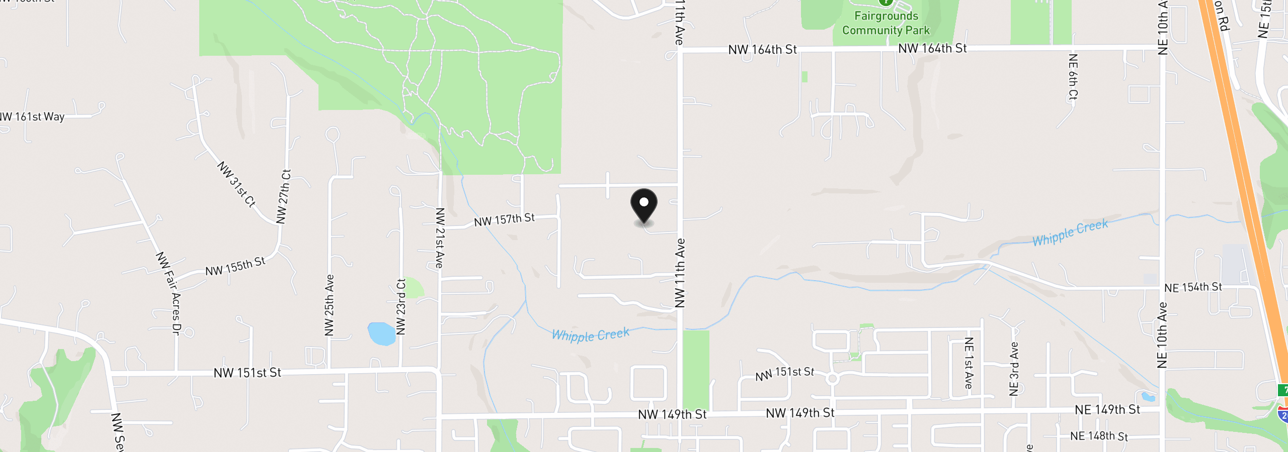 Map showing the location of 15614 NW 11th Ave, Vancouver, Wa 98685