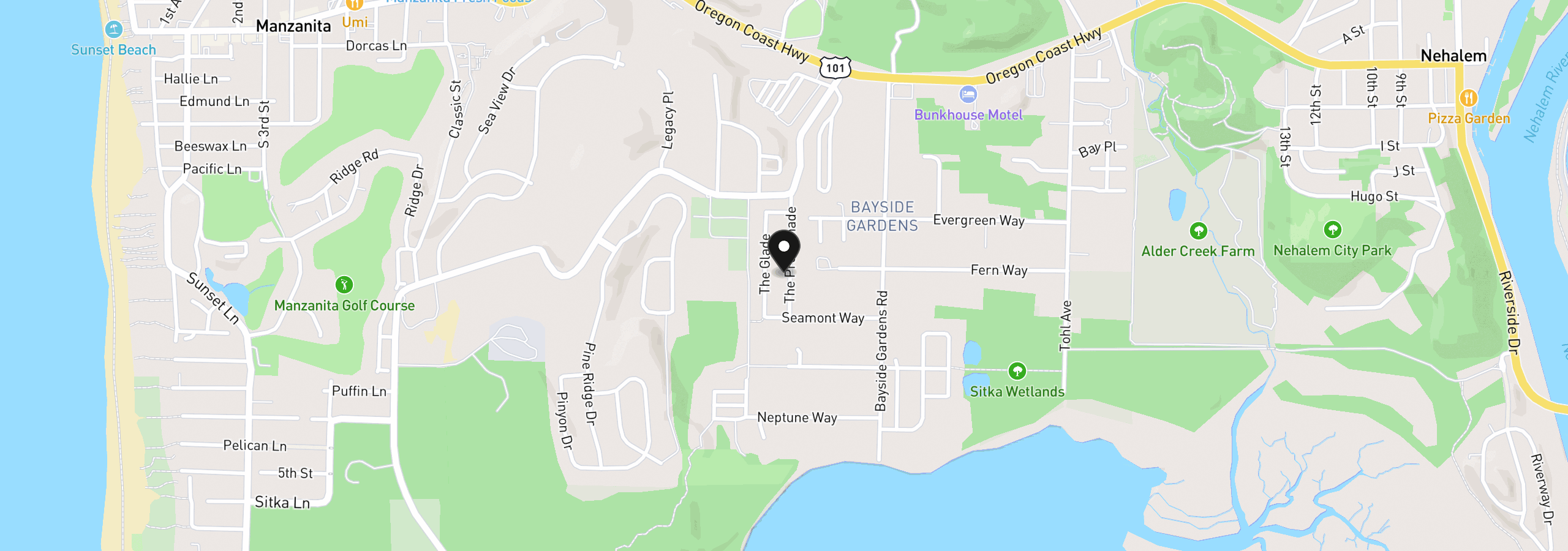 Map showing the location of 35070 The Promenade, Nehalem, OR 97131