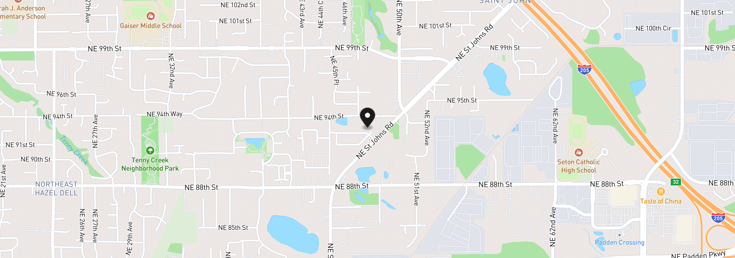 Map showing the location of 4712 NE 93rd St, Vancouver, Wa 98665
