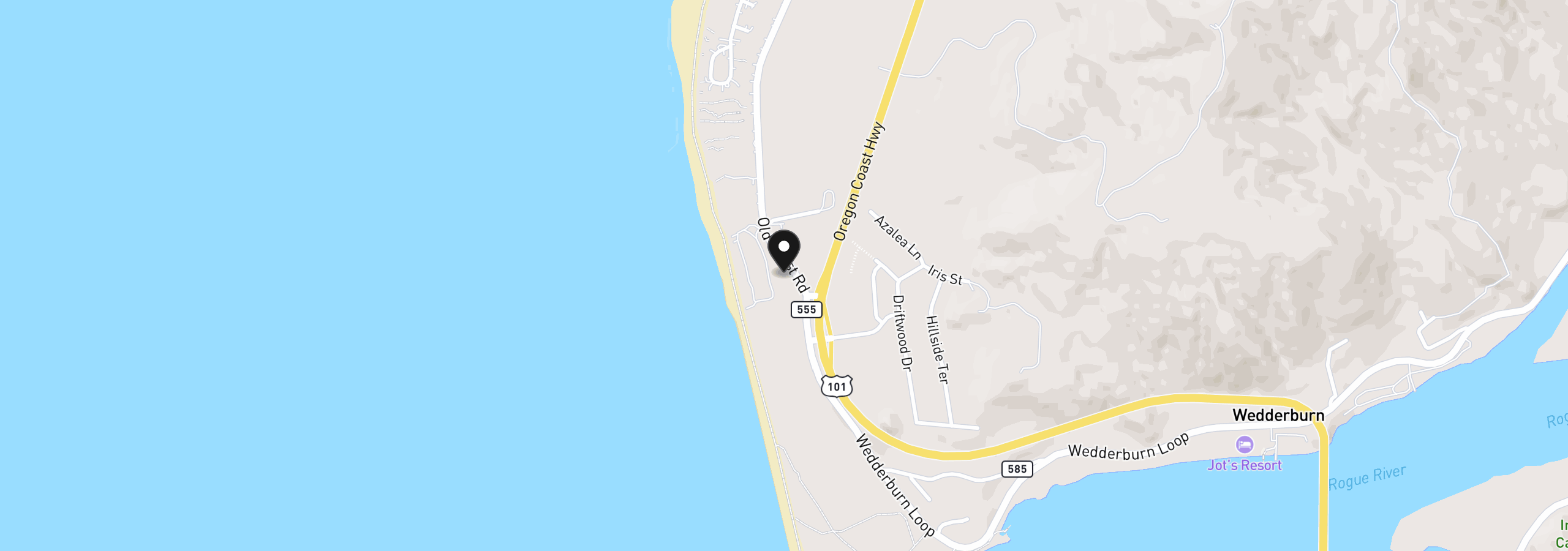 Map showing the location of 900 Old Coast Rd 5, Gold Beach, OR 97444