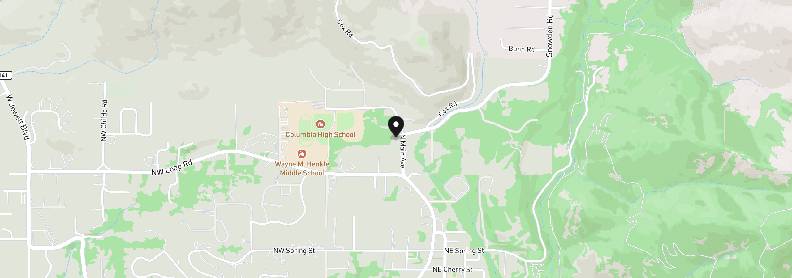 Map showing the location of 1412 N Main Ave, White Salmon, Wa 98672