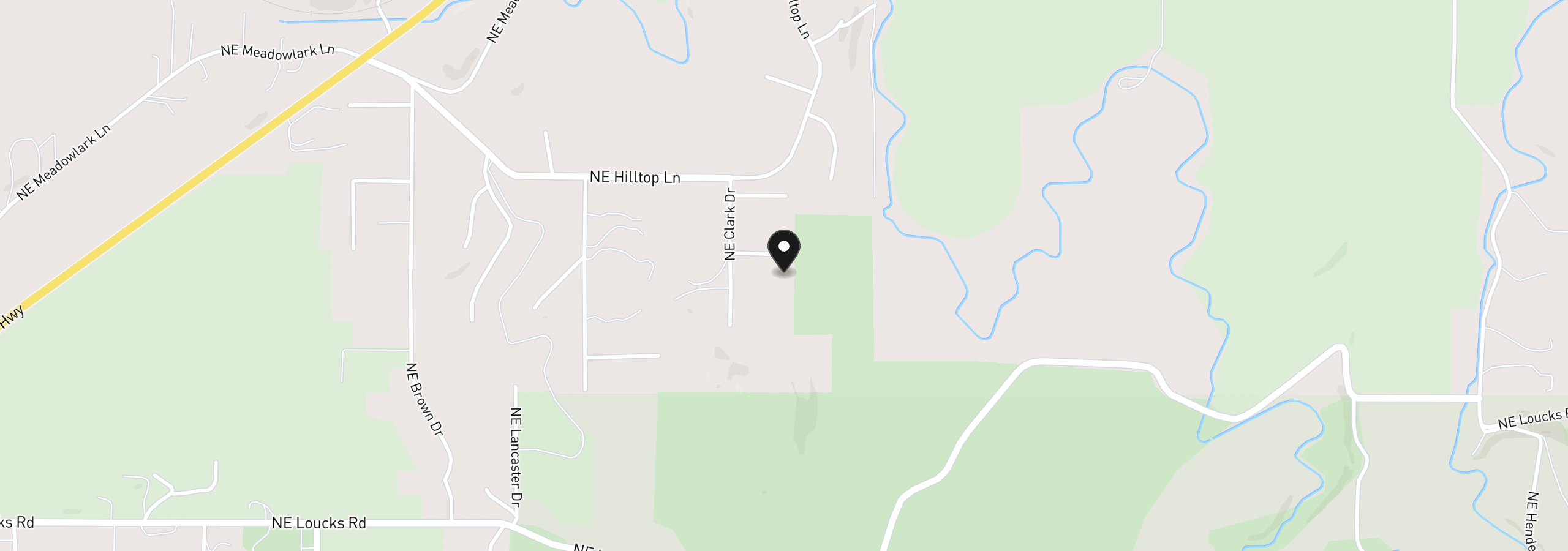 Map showing the location of 1901 NE Camas Ln, Madras, OR 97741