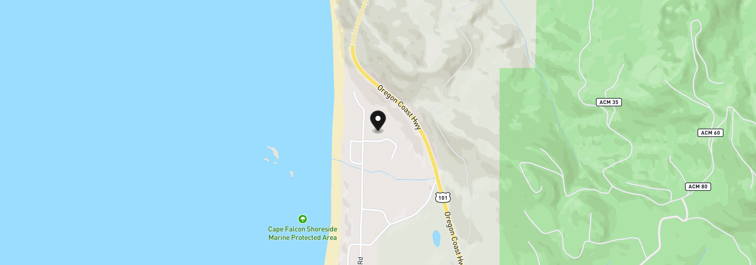 Map showing the location of 31911 Clatsop Ln, Arch Cape, OR 97102