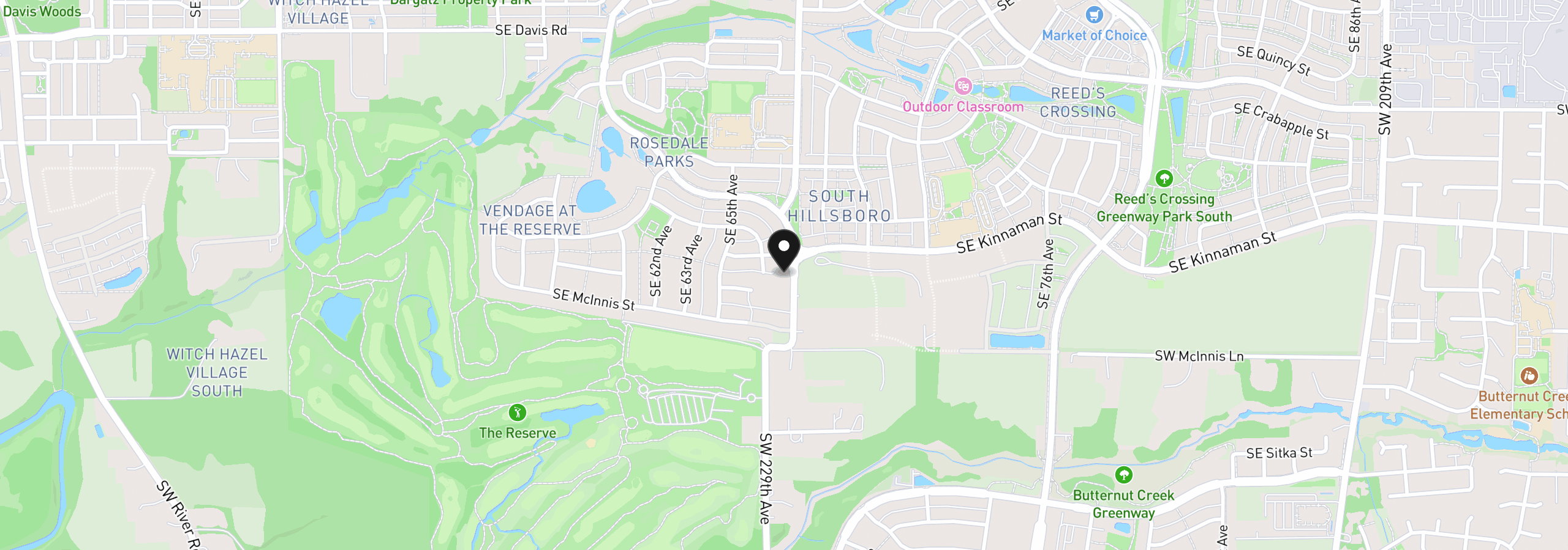Map showing the location of 4395 SE Century Blvd, Hillsboro, OR 97123