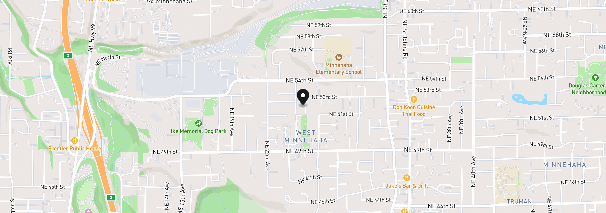 Map showing the location of 5214 NE 25th Pl, Vancouver, Wa 98663