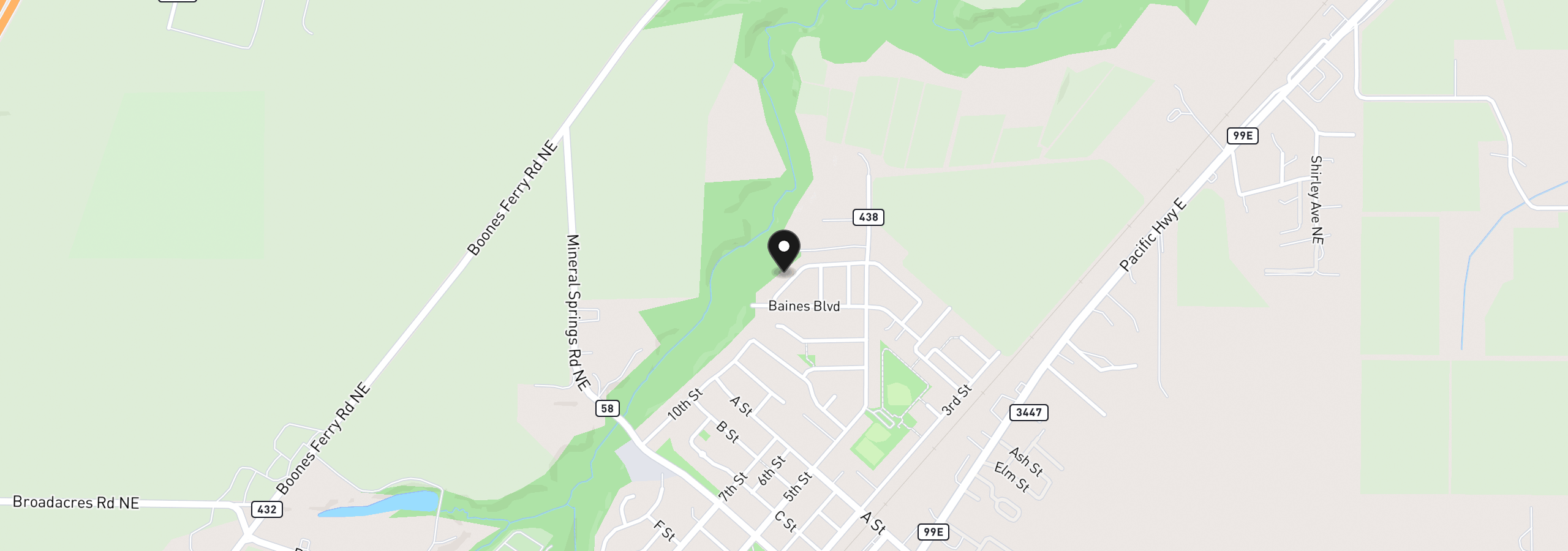 Map showing the location of 2163 Dorsey Dr, Hubbard, OR 97032