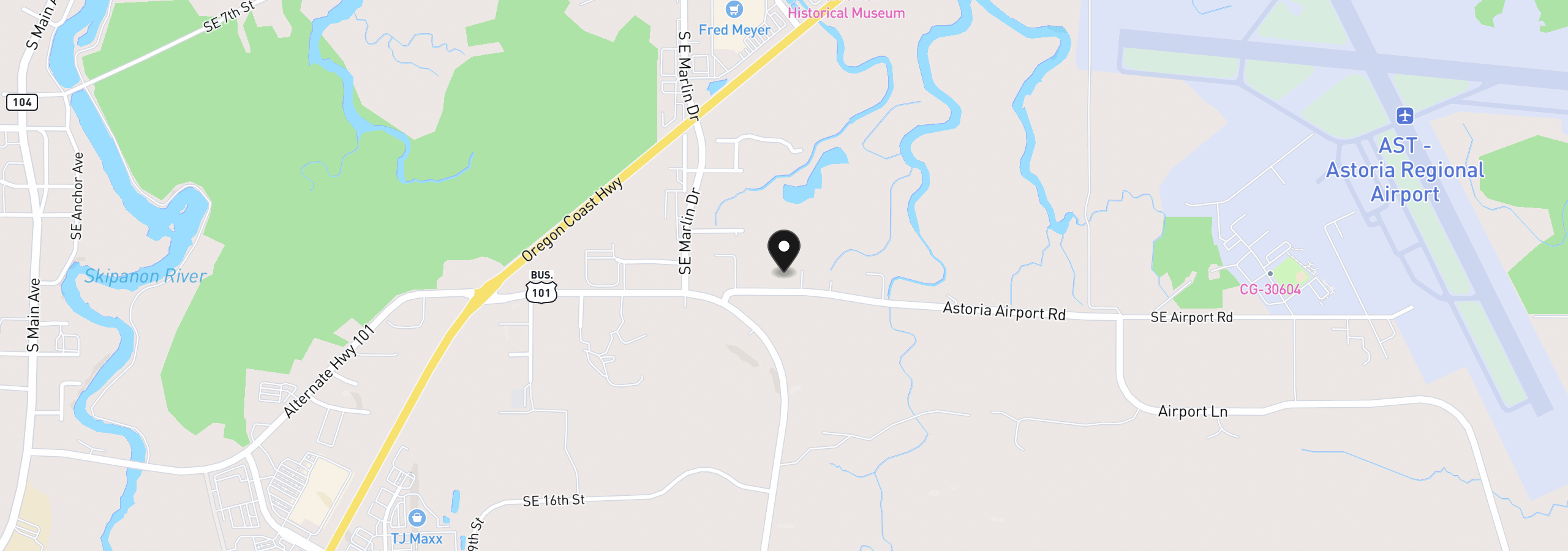 Map showing the location of 1465 SE 12th Pl, Warrenton, OR 97146